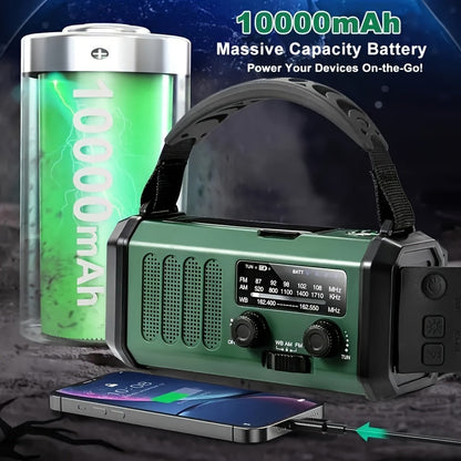 Radio de emergencia todo en uno con linterna y cargador