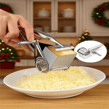 Rallador de queso giratorio de acero inoxidable para cocina