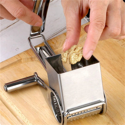 Rallador de queso giratorio de acero inoxidable para cocina