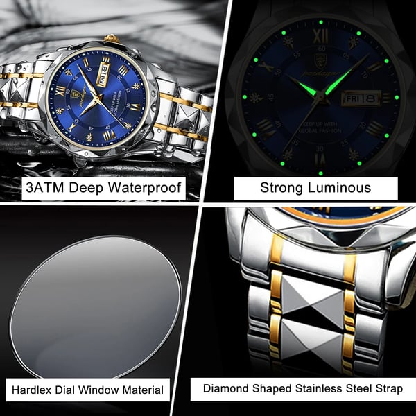 Reloj de lujo para hombres a prueba de agua de marca superior con función luminosa