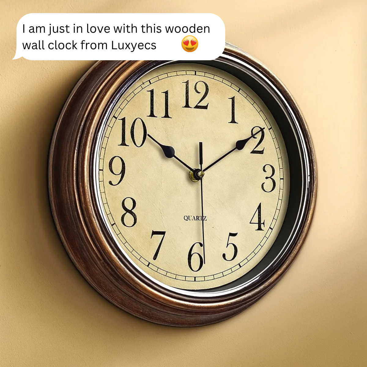 Reloj de Pared de Madera Clásico Aurelix con Movimiento Silencioso