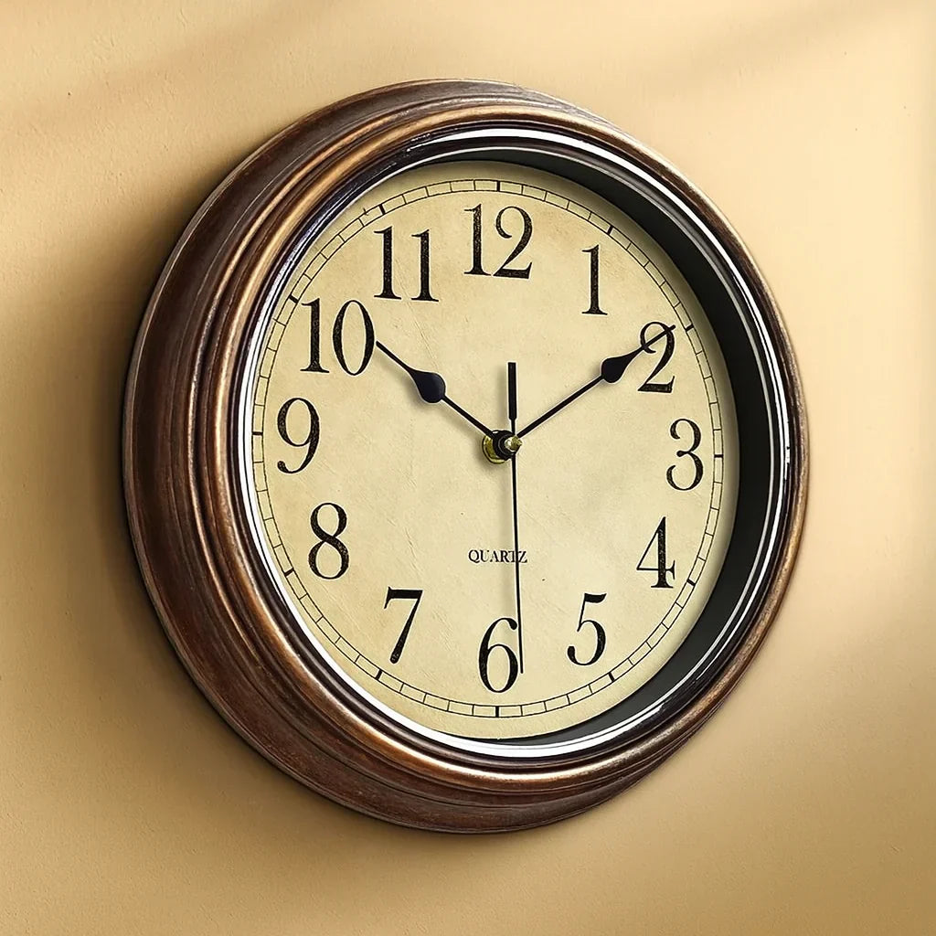 Reloj de Pared de Madera Clásico Aurelix con Movimiento Silencioso