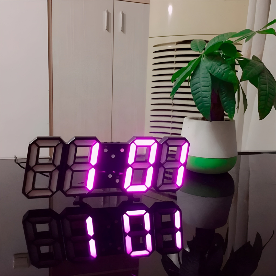 Reloj de Pared Digital 3D Moderno con Retroiluminación LED