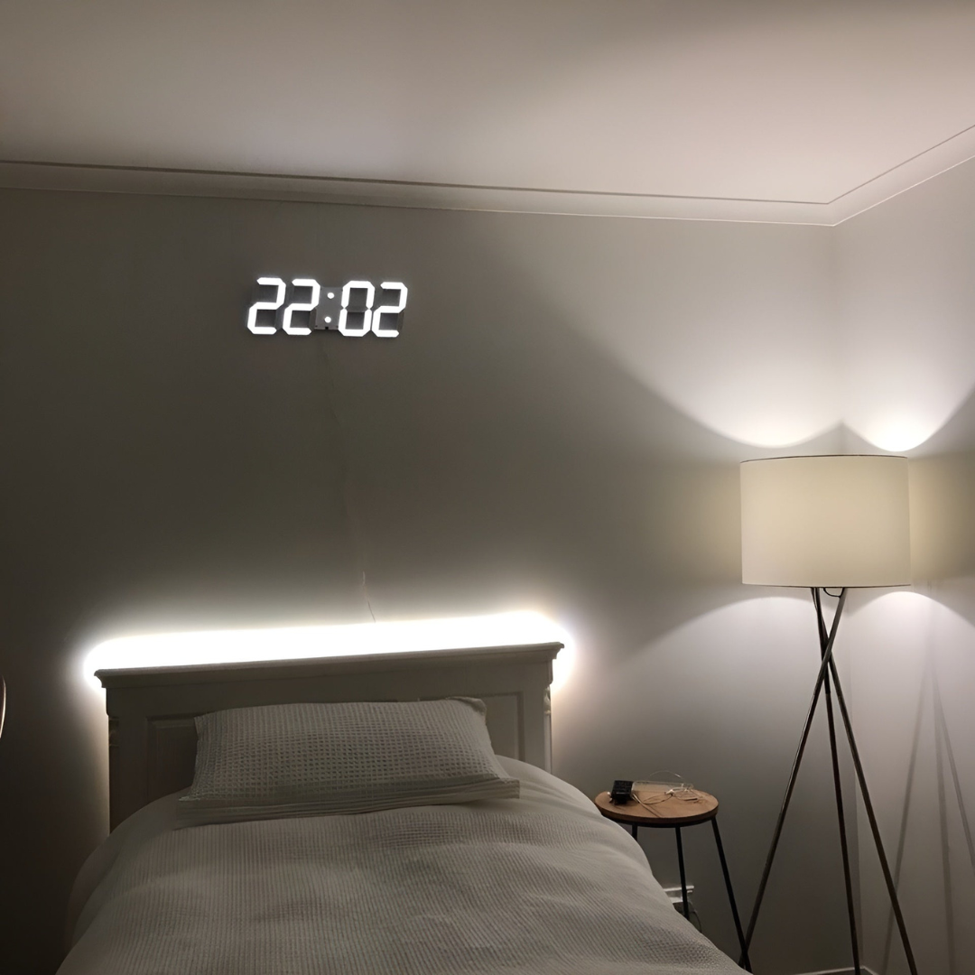 Reloj de Pared Digital 3D Moderno con Retroiluminación LED