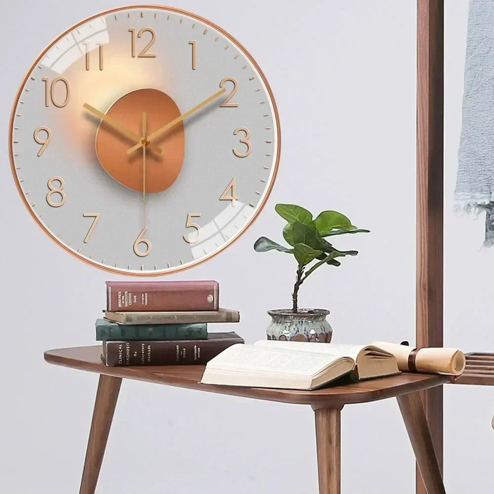 Reloj de pared silencioso con visualización clara de la hora para el hogar