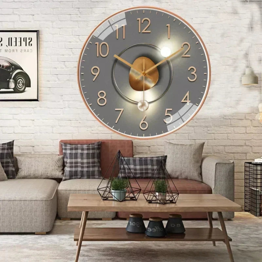 Reloj de pared silencioso con visualización clara de la hora para el hogar