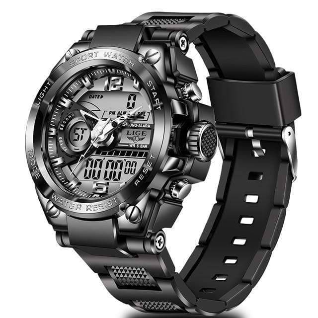 Reloj deportivo analógico y digital LED resistente al agua para hombre