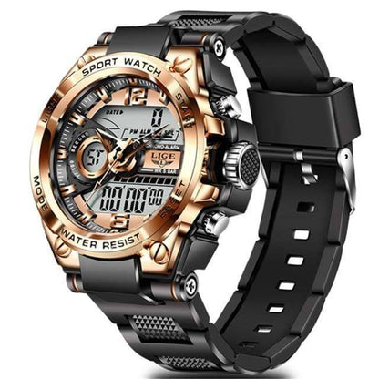 Reloj deportivo analógico y digital LED resistente al agua para hombre