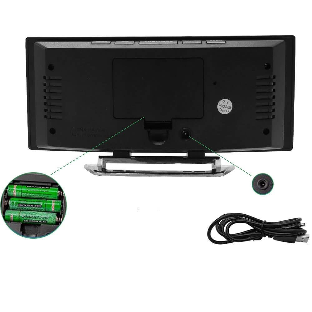 Reloj Despertador Digital LED Curvo