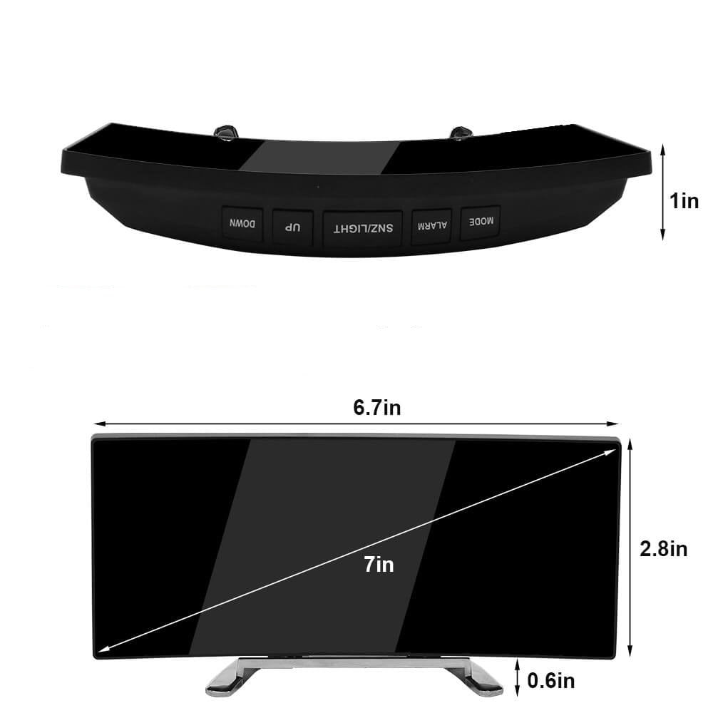 Reloj Despertador Digital LED Curvo
