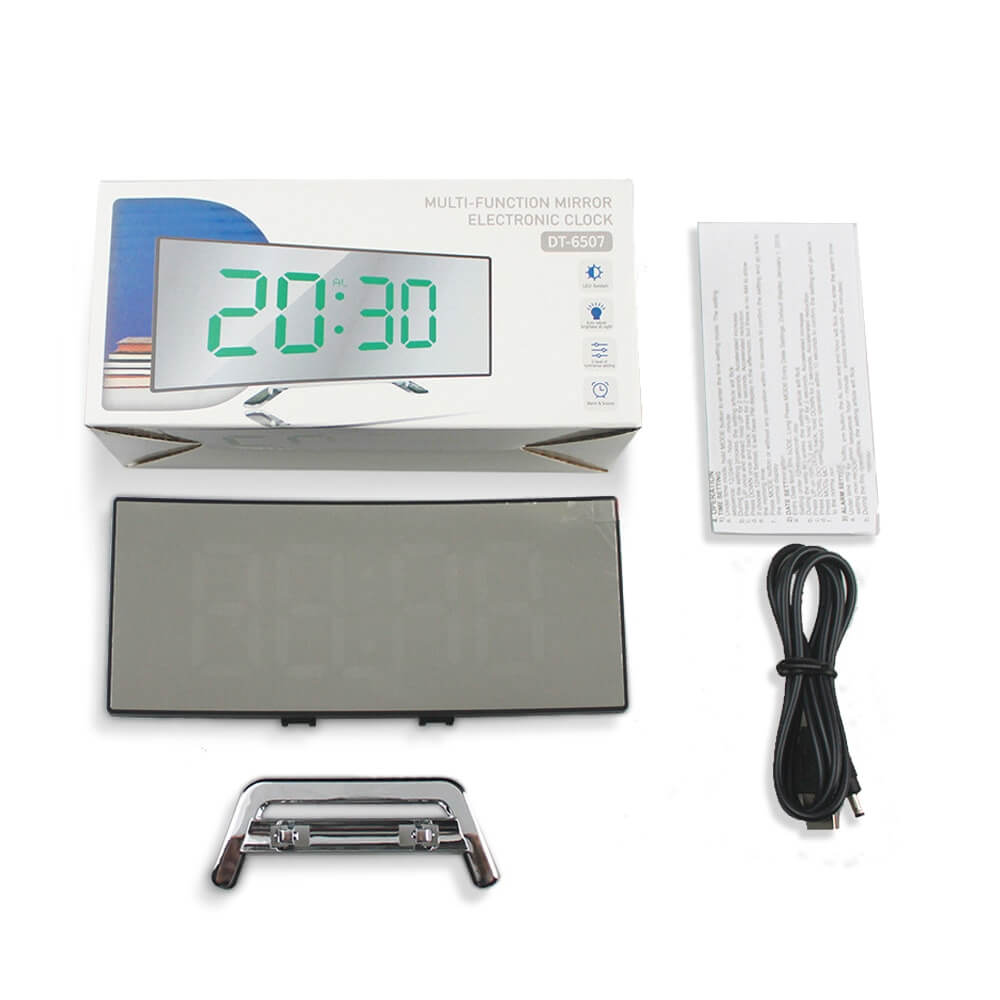Reloj Despertador Digital LED Curvo