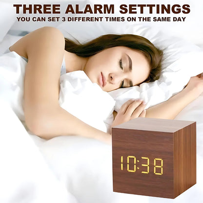 Reloj Despertador LED Cubo Moderno