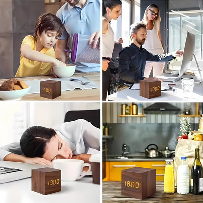 Reloj Despertador LED Cubo Moderno