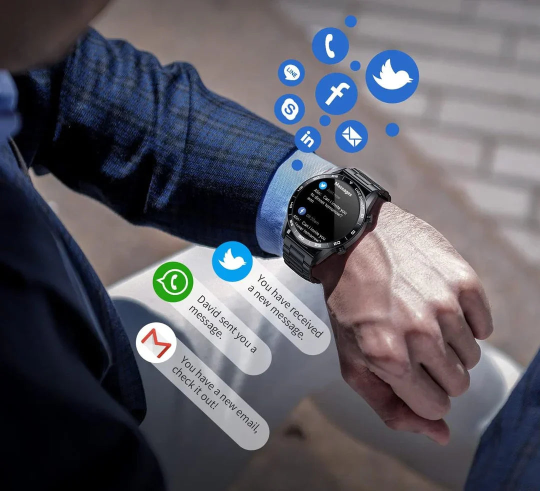 Reloj Inteligente de Lujo para Hombre | Modo Multideporte | Monitoreo de Salud