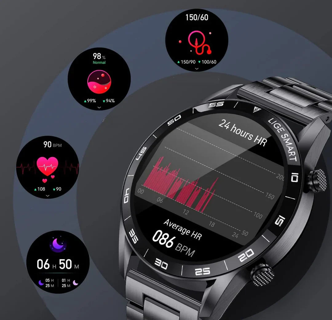 Reloj Inteligente de Lujo para Hombre | Modo Multideporte | Monitoreo de Salud