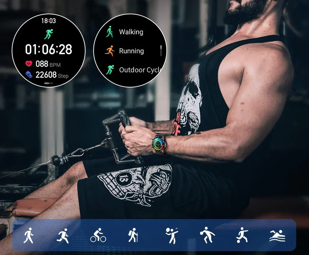 Reloj Inteligente de Lujo para Hombre | Modo Multideporte | Monitoreo de Salud