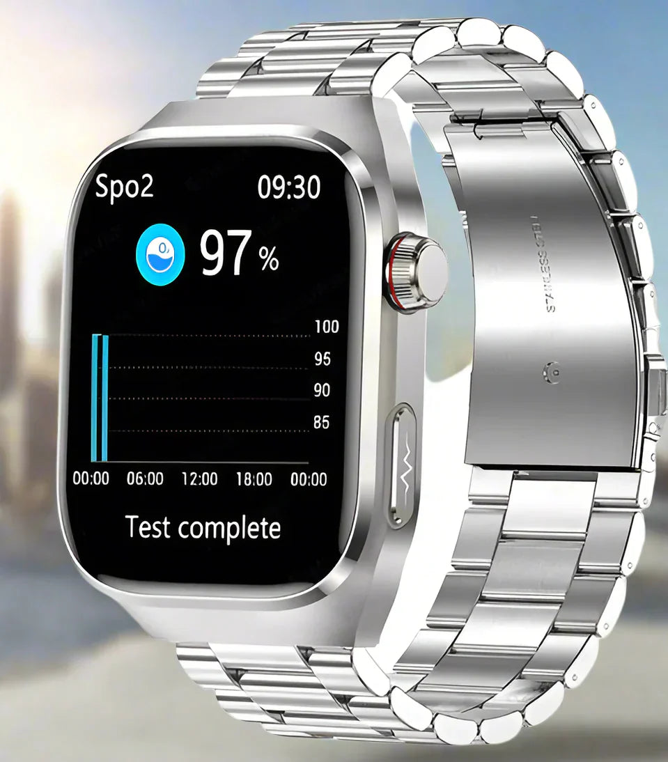 Reloj Inteligente Maxwell Health – Azúcar en Sangre, Ácido Úrico, ECG+PPG y Llamadas por Bluetooth