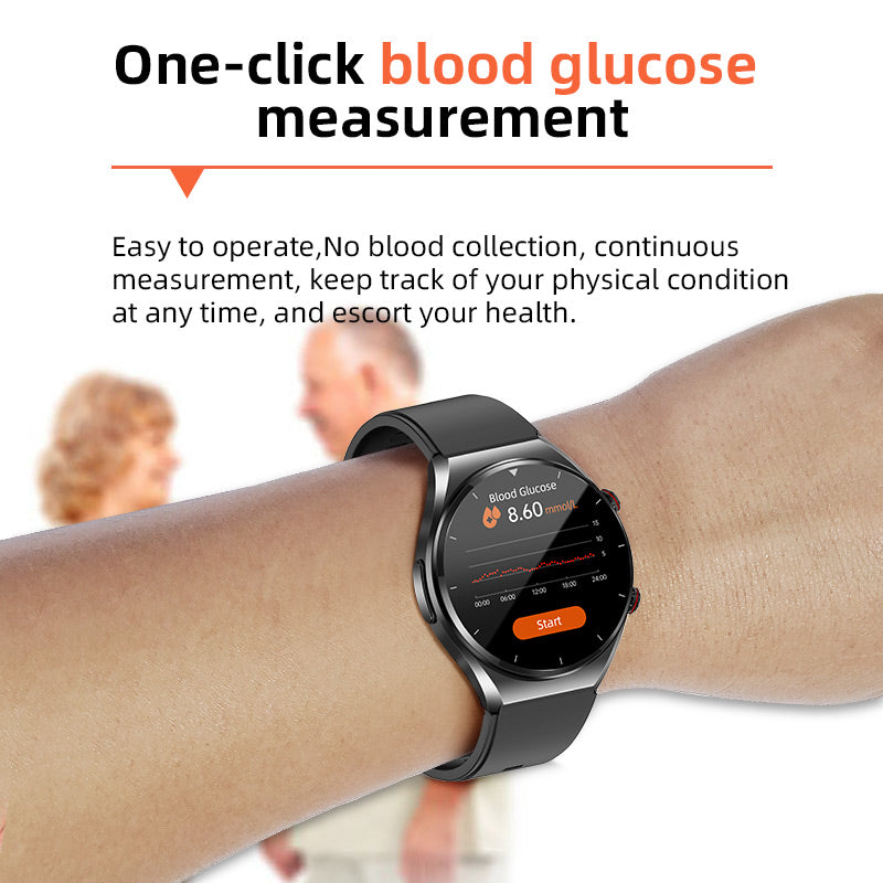 Reloj Inteligente Saludable | Monitoreo de Glucosa en Sangre, Presión Arterial, ECG | Monitor de Frecuencia Cardíaca HRV