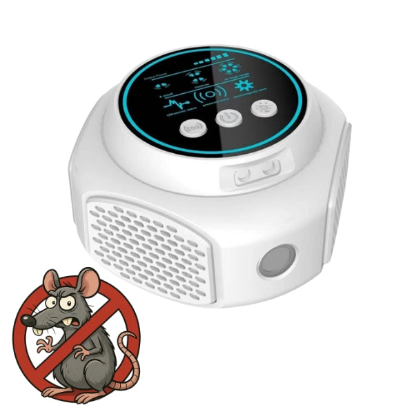 Repelente Ultrasónico de Ratas Plug-In Silencioso 3200 Pies Cuadrados Interior/Exterior