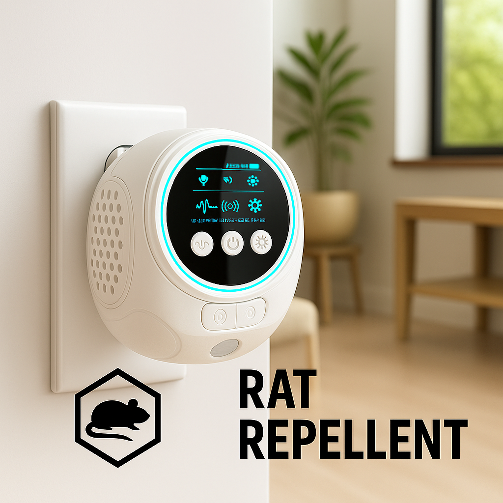 Repelente Ultrasónico de Ratas Plug-In Silencioso 3200 Pies Cuadrados Interior/Exterior