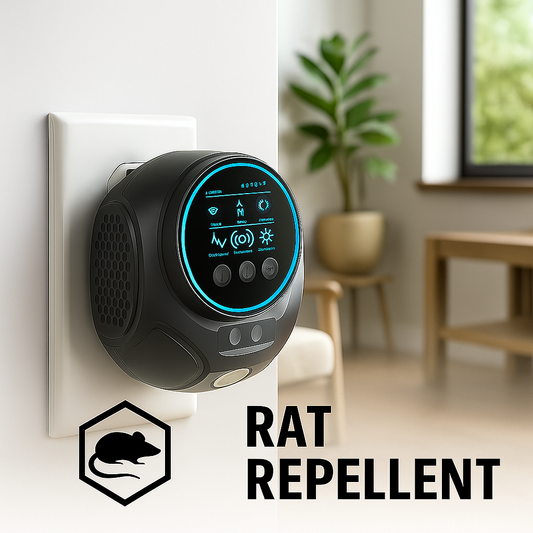 Repelente Ultrasónico de Ratas Plug-In Silencioso 3200 Pies Cuadrados Interior/Exterior
