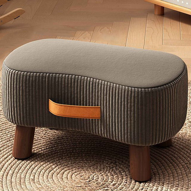 Reposapiés rectangular portátil de estilo nórdico contemporáneo en tejido sintético y madera de pino sin respaldo ni reposabrazos para salón