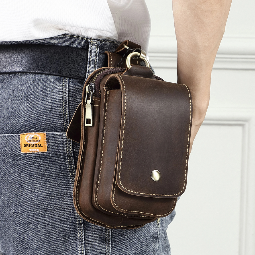 Riñonera de Cuero Genuino para Hombre