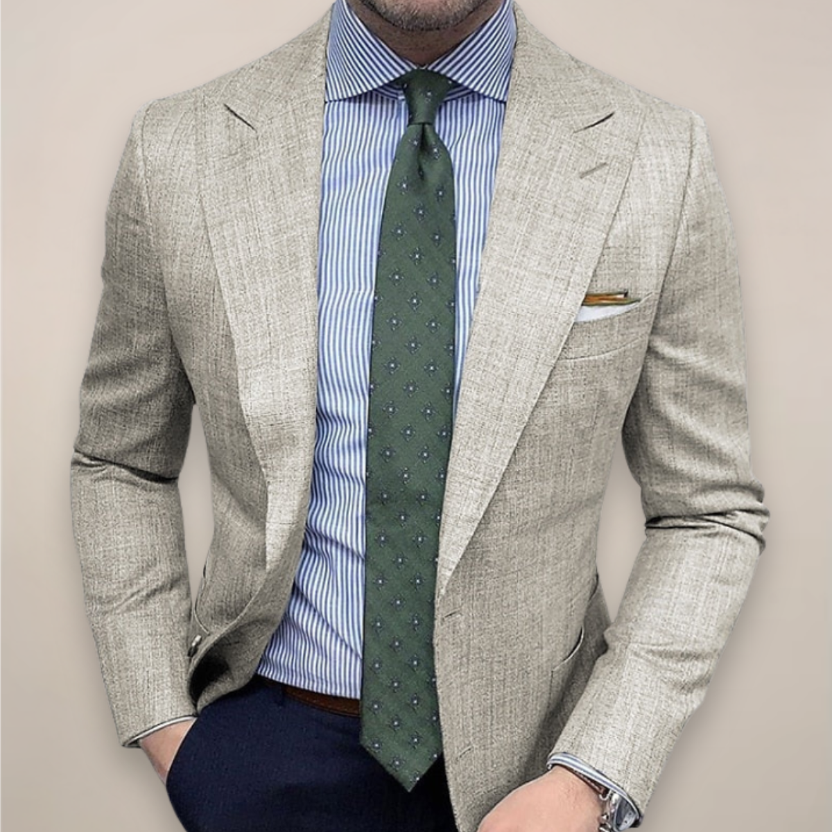 Saco americano con textura para hombre
