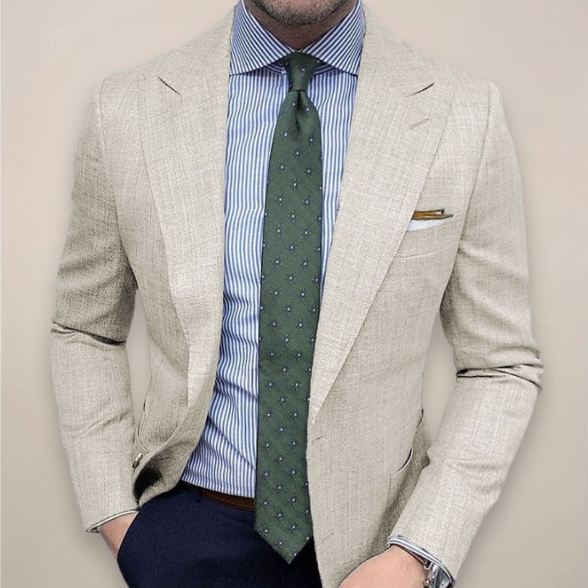 Saco americano con textura para hombre