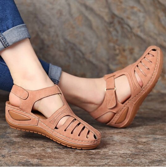 Sandalias Ortopédicas Retro de Cuero