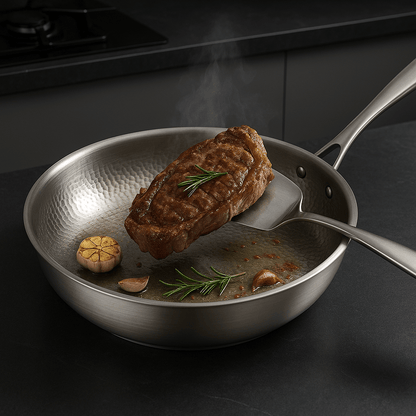 SARTÉN TITAN-PREMIUM - Sartén de titanio de alta calidad sin recubrimiento para todo tipo de cocinas