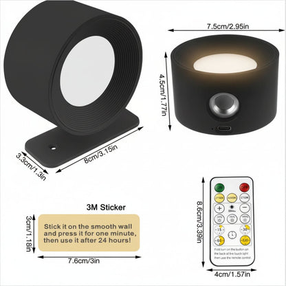SCANDIGLOW – Lámpara de Pared Nórdica Inalámbrica con Control Remoto