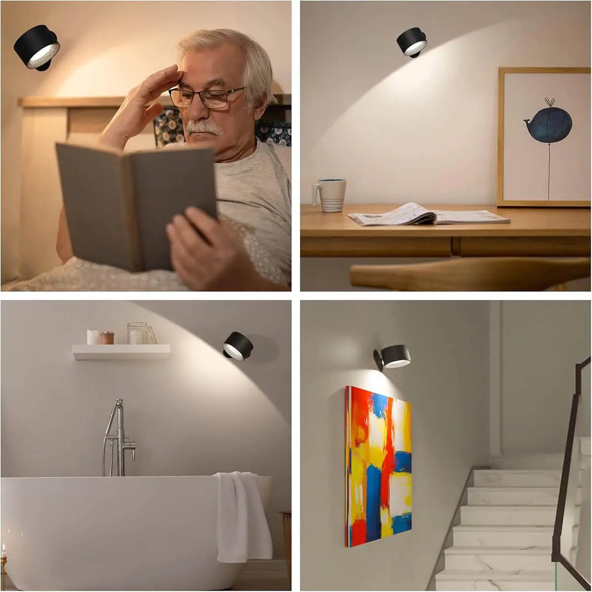 SCANDIGLOW – Lámpara de Pared Nórdica Inalámbrica con Control Remoto