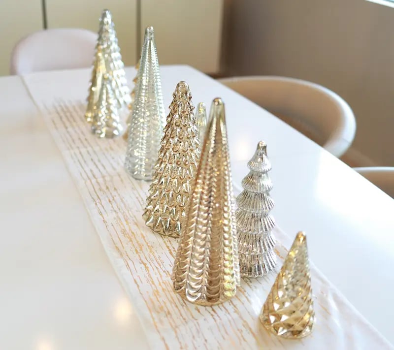 Set de árboles de Navidad de cristal