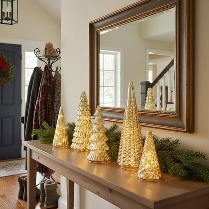 Set de árboles de Navidad de cristal
