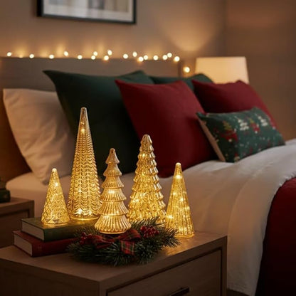 Set de árboles de Navidad de cristal