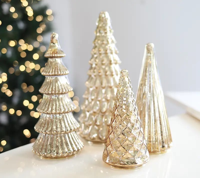 Set de árboles de Navidad de cristal