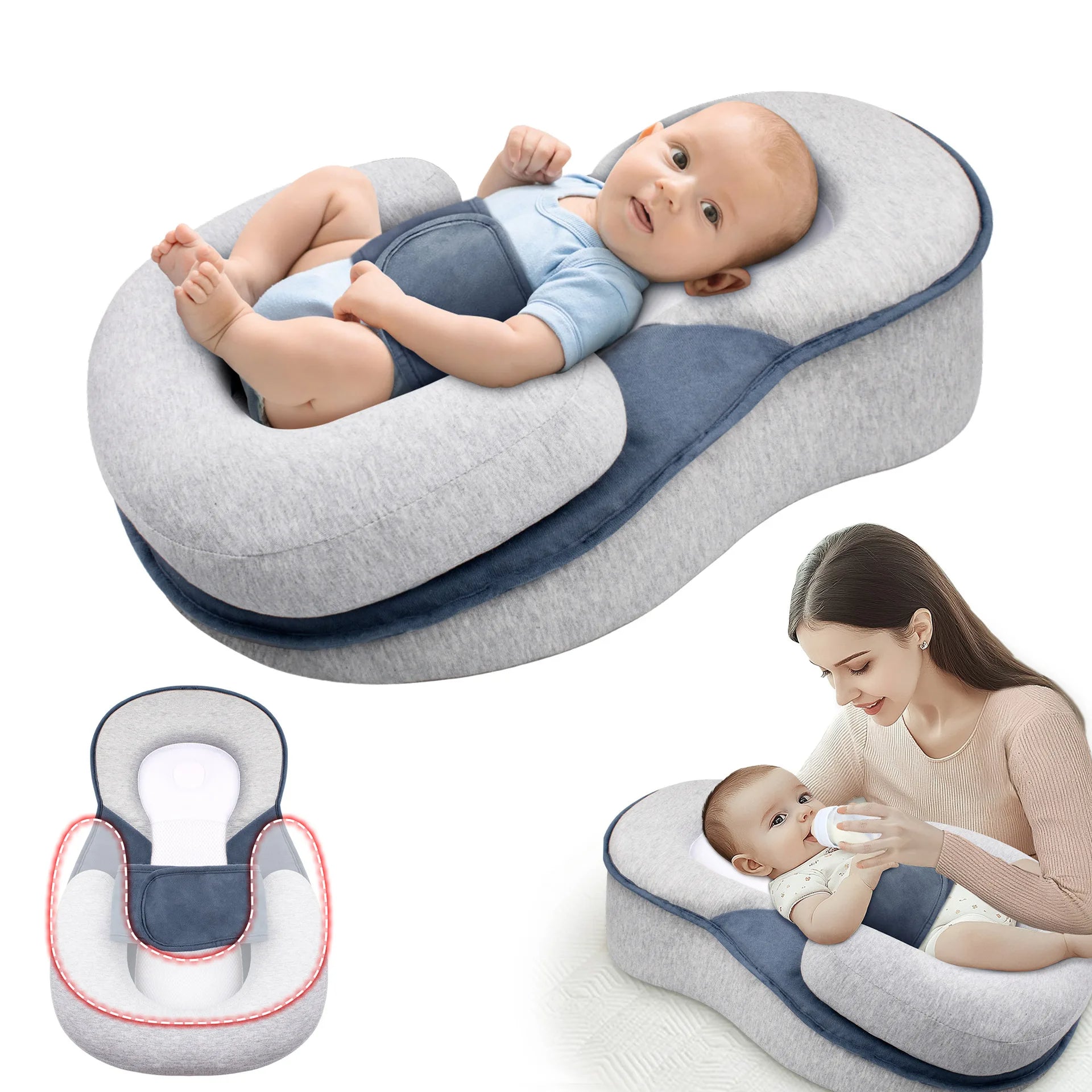 Sofá Elevado Antirreflujo para Recién Nacidos y Bebés