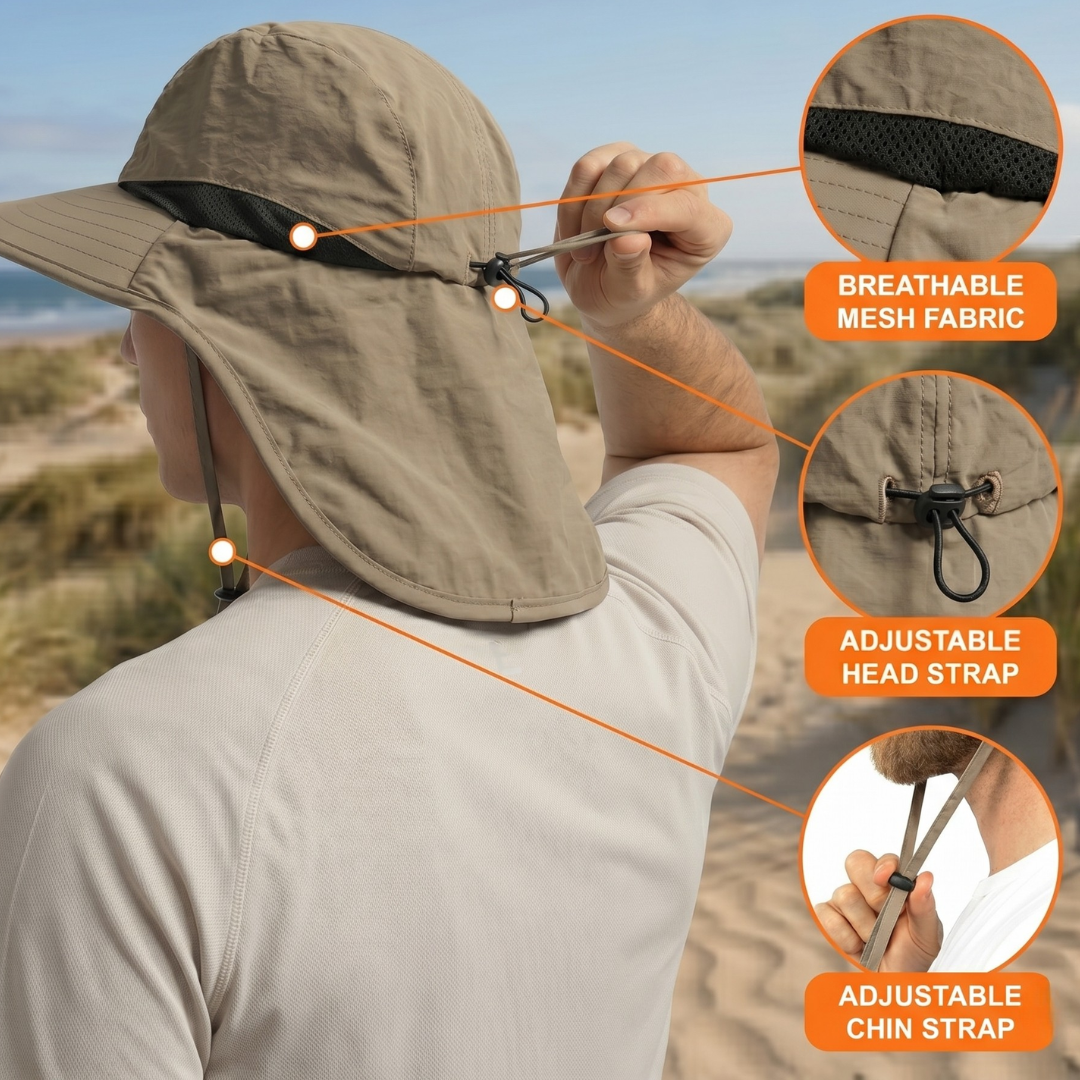 Sombrero de protección solar con cubrenuca | UPF 50