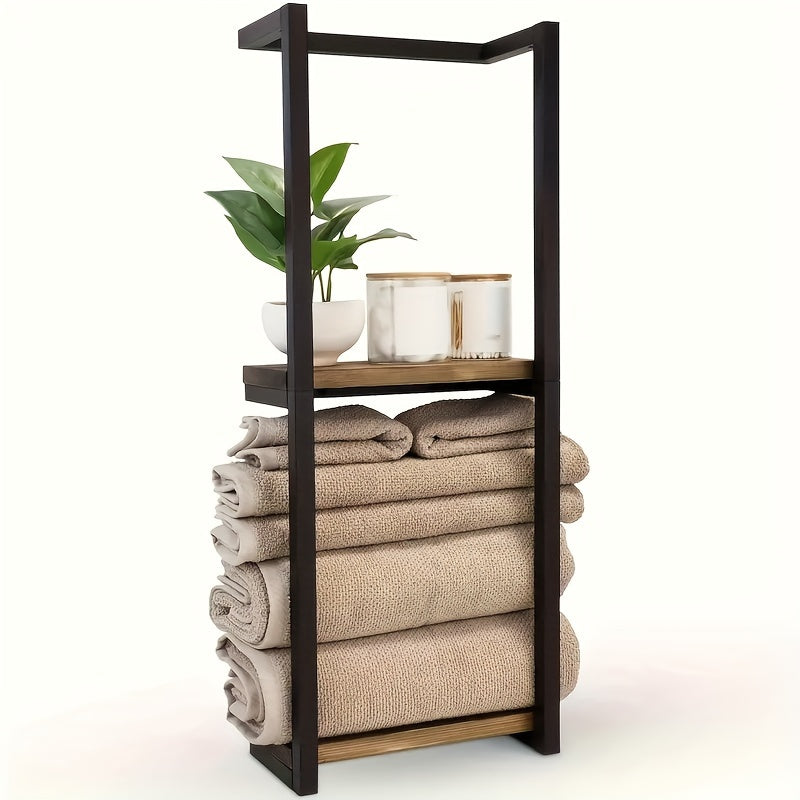 Soporte de Toallas de Metal Montado en la Pared con Estante de Baño Impermeable