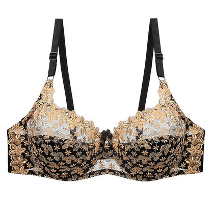 Sostén push-up de talla grande en encaje bordado