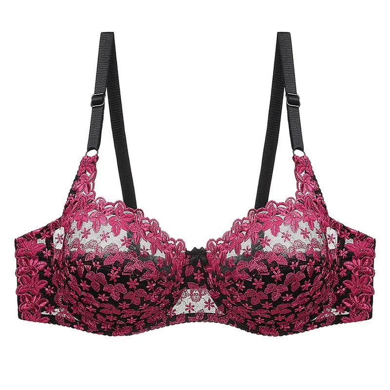 Sostén push-up de talla grande en encaje bordado