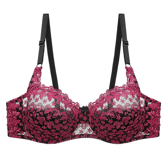 Sostén push-up de talla grande en encaje bordado