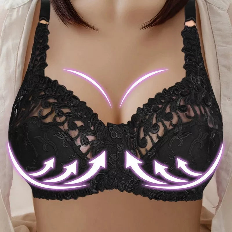 Sostén push-up de talla grande en encaje bordado