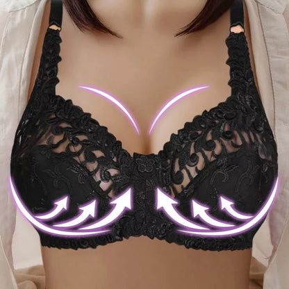 Sostén push-up de talla grande en encaje bordado