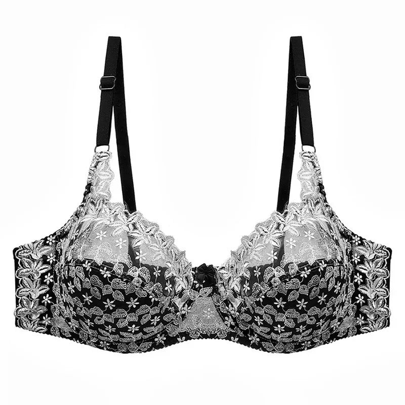 Sostén push-up de talla grande en encaje bordado