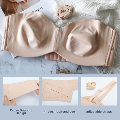 Sostén Sin Costuras para Mujeres de Talla Grande – Tirantes Ajustables, Cierre en la Espalda, Comodidad Ultra Suave para Uso Diario