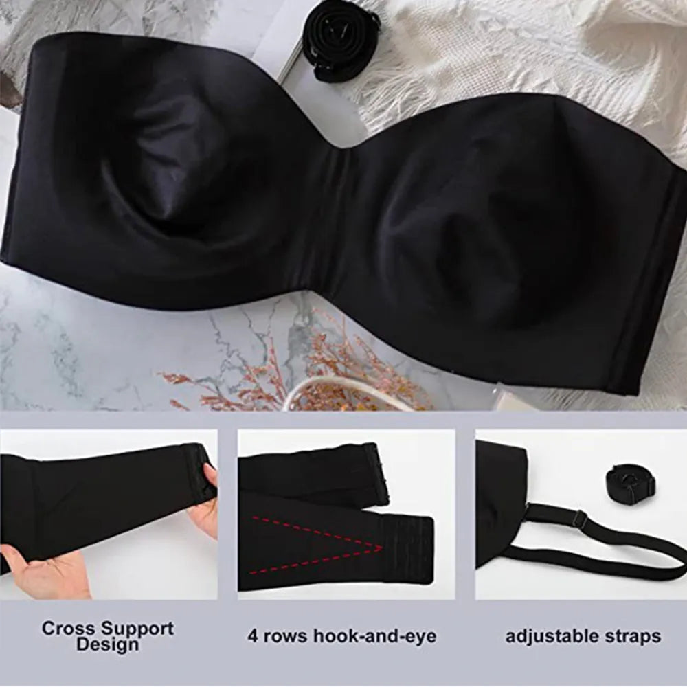 Sostén Sin Costuras para Mujeres de Talla Grande – Tirantes Ajustables, Cierre en la Espalda, Comodidad Ultra Suave para Uso Diario