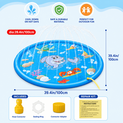 SPLASHCIRCLE – Alfombra Inflable de PVC para Salpicaduras de Agua para Diversión al Aire Libre en Verano