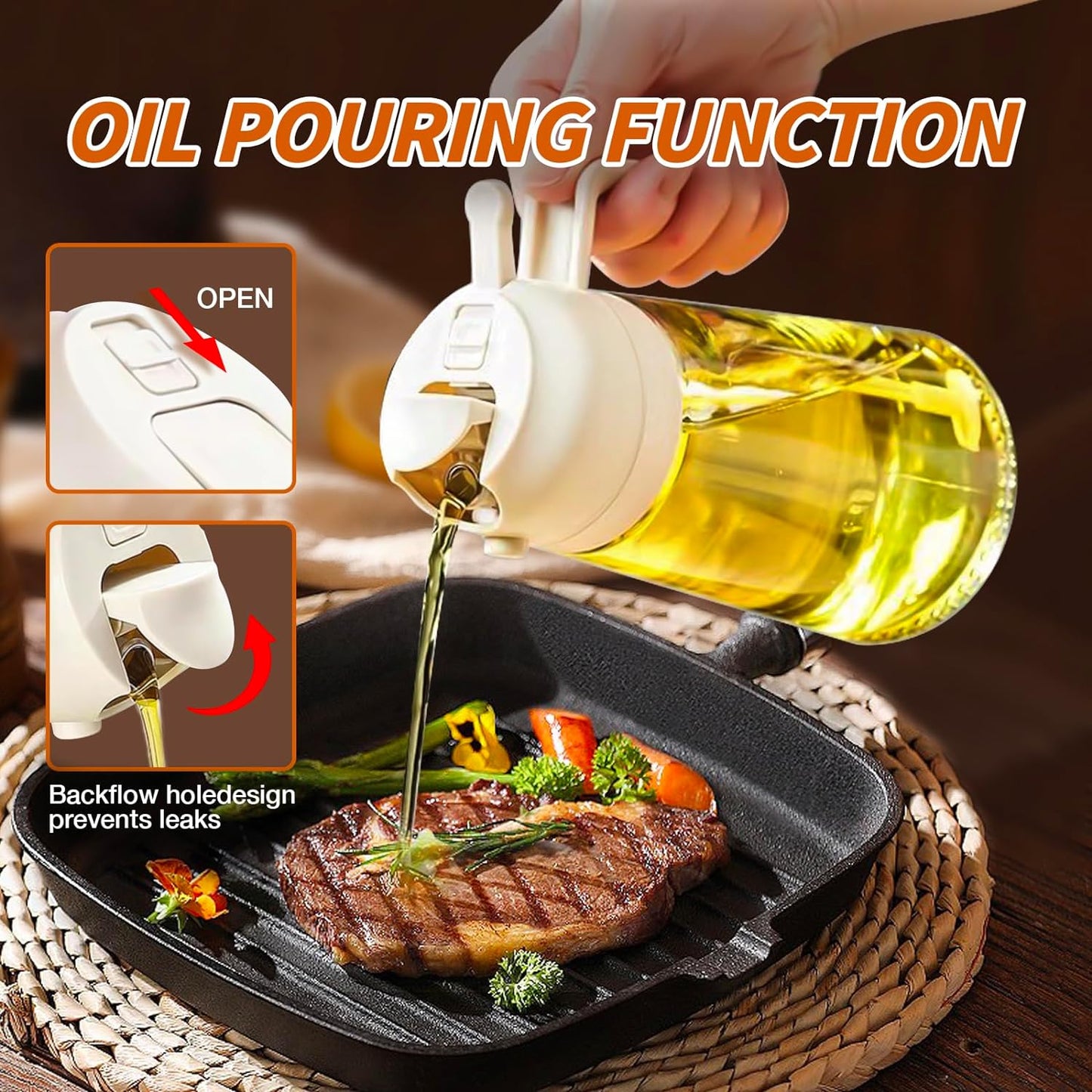 Spray de Aceite de Oliva Premium 2 en 1 - DualSpray